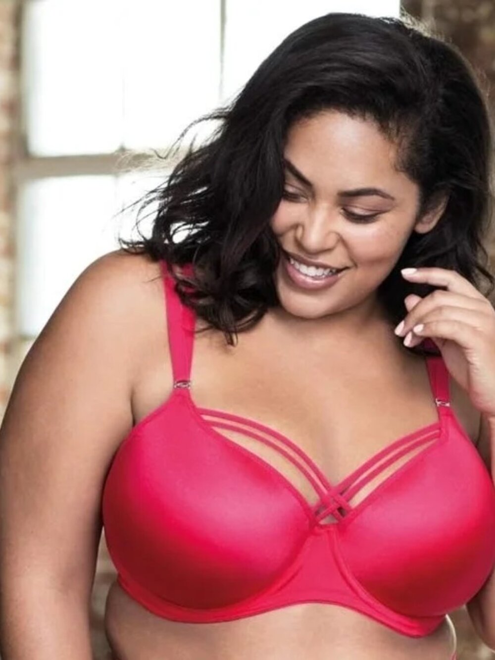 Elomi EL4240 Bijou Flirt Womens Plus Size Bra 38K Red Underwire Supportive